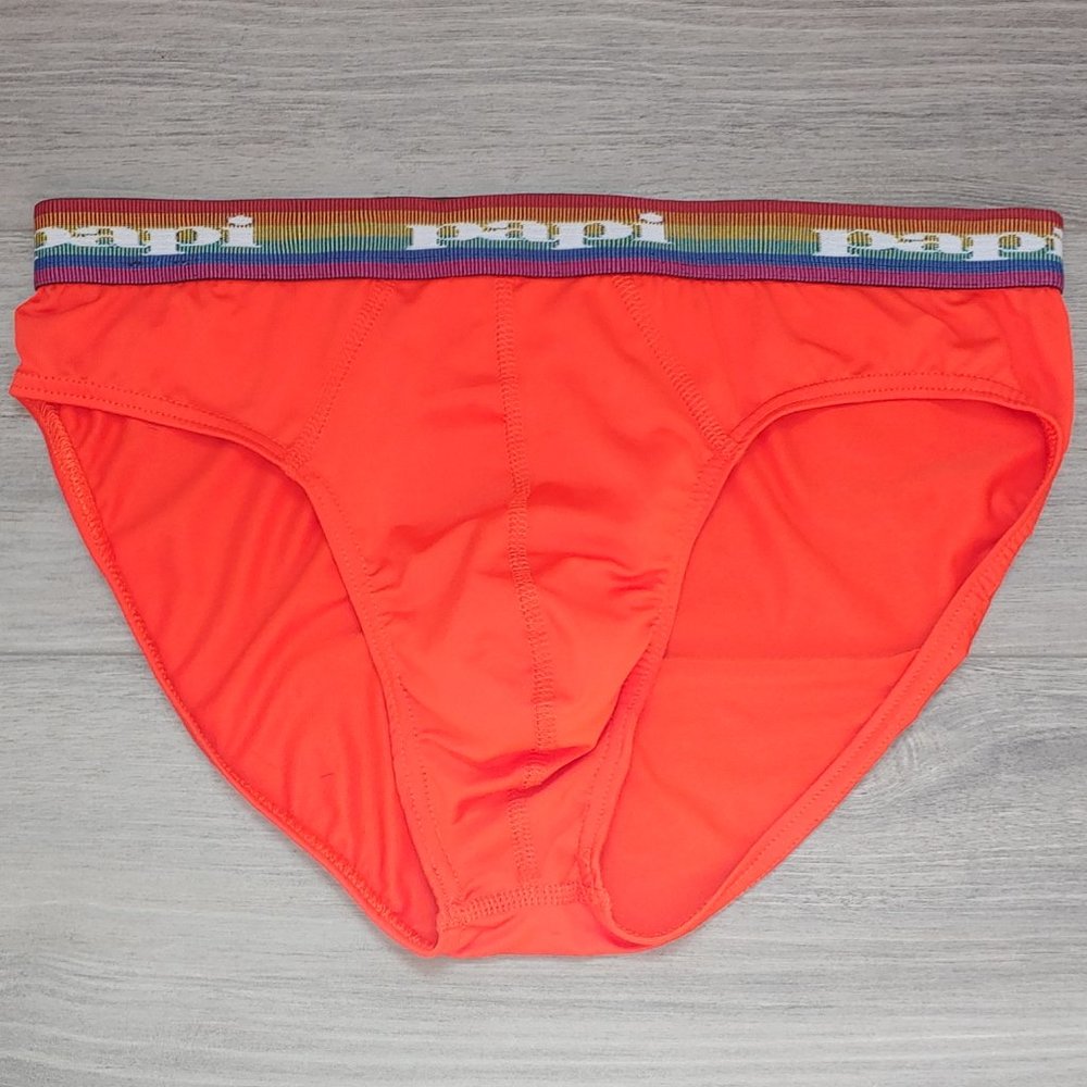 Excellent Used Condition Limited Edition Men's PAPI Orange Pride Brief Medium